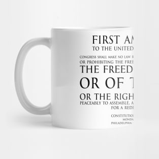 1st Amendment (First Amendment to the United States Constitution) Text -  black Mug